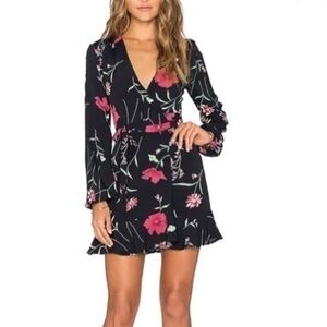 Privacy Please Perry Wrap Mini Dress in Helana M